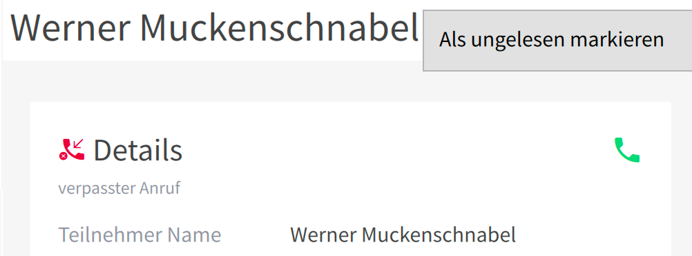 Anruf wieder als ungelesen markieren