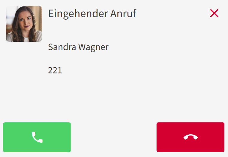 Annahme eines eingehenden Anrufs über die Desktop-Benachrichtigung