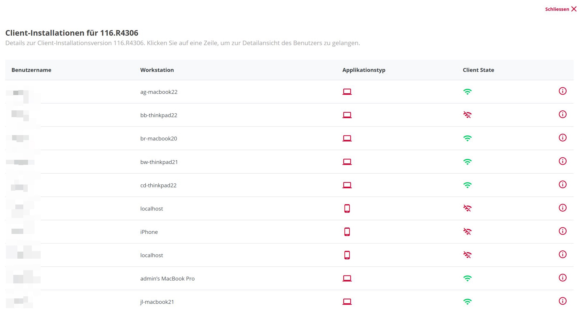App Installationen Details